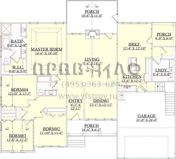 Проект двухэтажного дома с гаражом на две машины в американском стиле S5-239 (6939-00003)