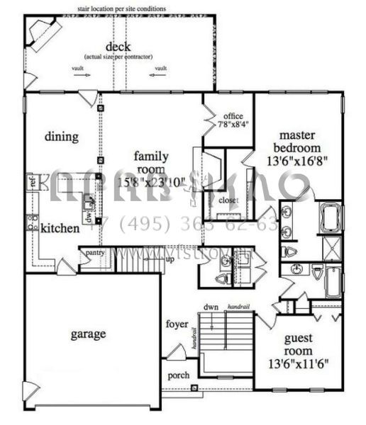 Проект одноэтажного дома с гаражом на две машины в современном стиле S5-329 (957-00007)