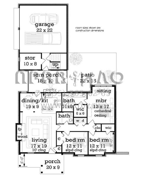 Проект одноэтажного дома с гаражом на две машины в стиле Шале S5-120 (048-00226)