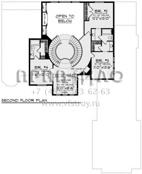 Проект двухэтажного дома с гаражом на три и более машин в английском стиле S5-503 (1020-00364)