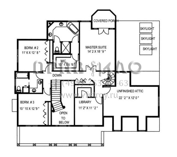 Проект двухэтажного дома с гаражом на три и более машин в стиле Ранчо S5-365 (039-00515)