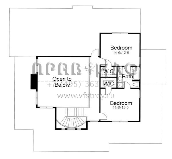 Проект двухэтажного дома без гаража в стиле Ранчо S5-236 (9401-00019)