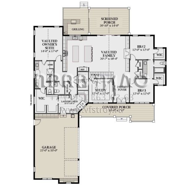 Проект двухэтажного дома с гаражом на три и более машин в современном стиле S5-289 (6849-00105)