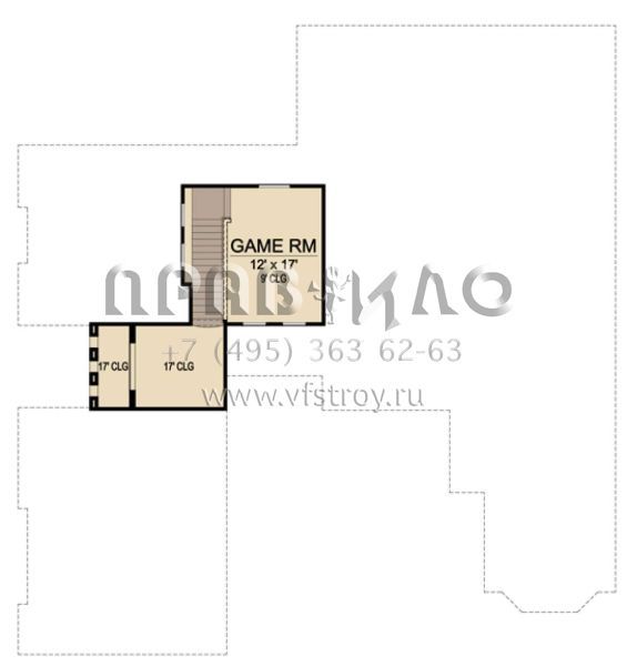 Проект одноэтажного дома с гаражом на три и более машин в стиле Ранчо S5-327 (5445-00103)