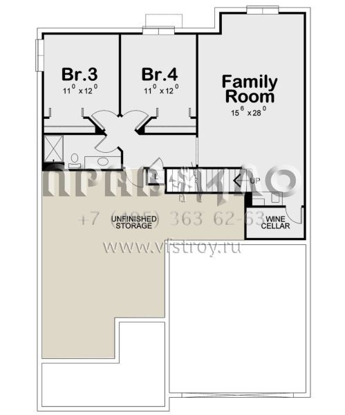 Проект одноэтажного дома с гаражом на две машины в американском стиле S5-233 (402-01776)