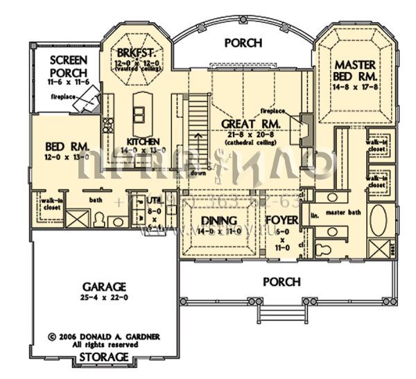 Проект одноэтажного дома с гаражом на две машины в стиле Ранчо S5-277 (2865-00340)
