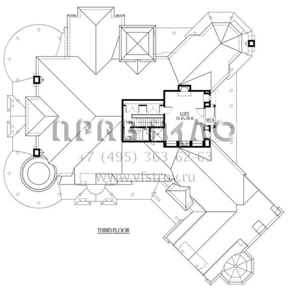 Проект двухэтажного дома с гаражом на три и более машин в современном стиле S5-742 (341-00299)