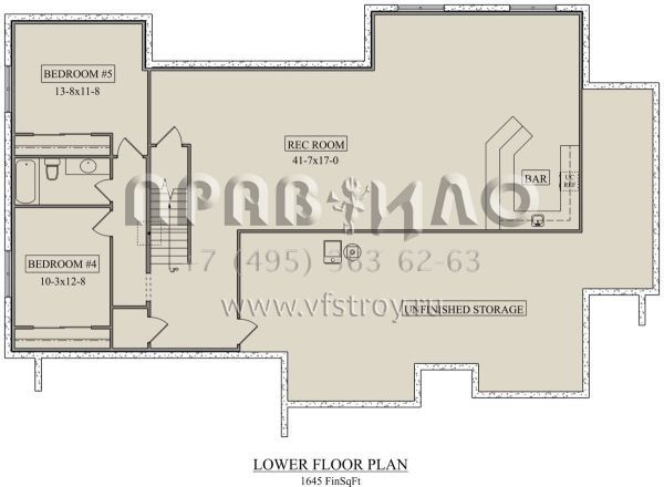 Проект одноэтажного дома с гаражом на три и более машин в стиле Ранчо S5-233 (5631-00109)