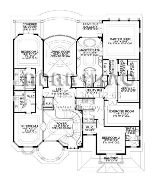 Проект двухэтажного дома с гаражом на три и более машин в современном стиле S5-619 (168-00088)