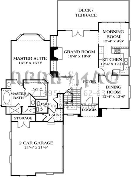 Проект двухэтажного дома с гаражом на две машины в американском стиле S5-363 (3323-00133)