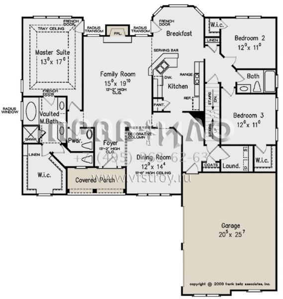 Проект одноэтажного дома с гаражом на две машины в английском стиле S5-183 (8594-00379)