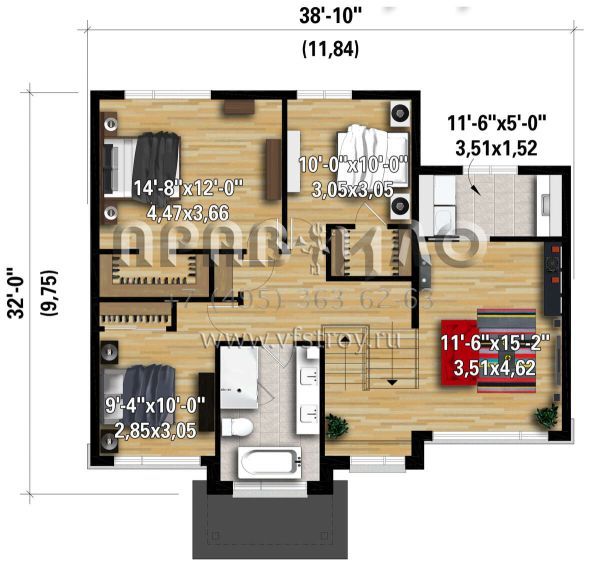 Проект двухэтажного дома с гаражом на одну машину в современном стиле S5-173 (6146-00527)