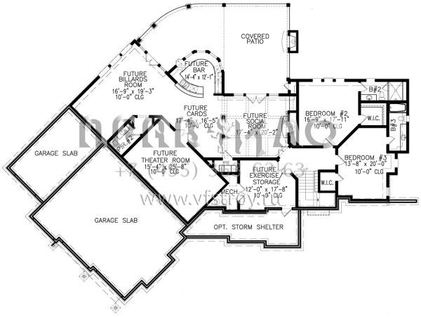 Проект одноэтажного дома с гаражом на три и более машин в американском стиле S5-372 (699-00095)
