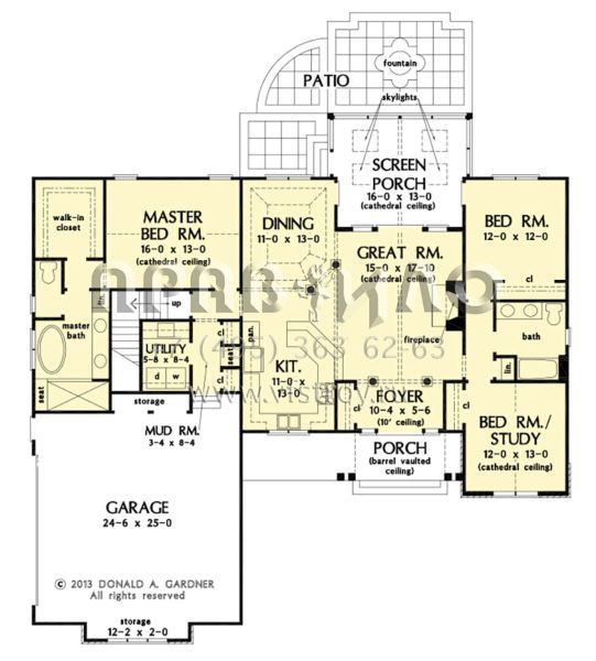 Проект одноэтажного дома с гаражом на две машины в американском стиле S5-169 (2865-00409)
