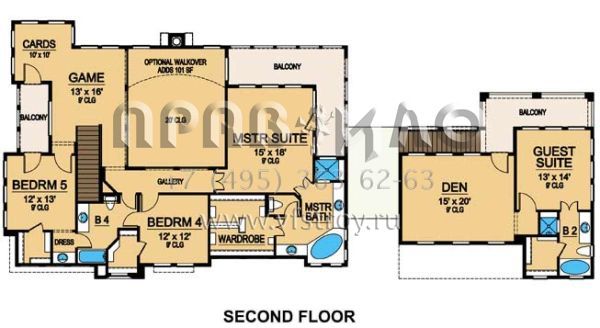 Проект двухэтажного дома с гаражом на три и более машин в современном стиле S5-395 (5445-00137)