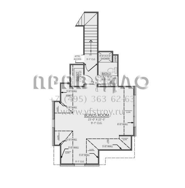 Проект двухэтажного дома с гаражом на две машины в стиле Ранчо S5-312 (8687-00011)