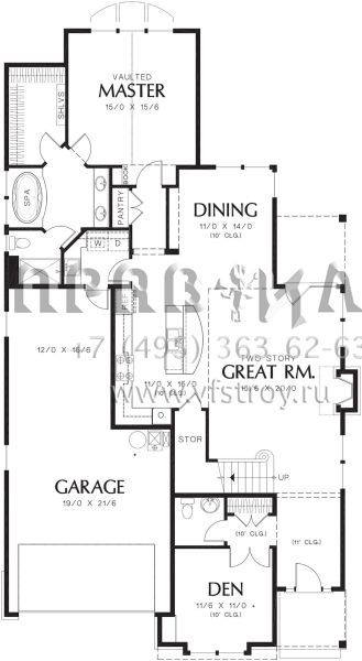 Проект двухэтажного дома с гаражом на две машины в английском стиле S5-279 (2559-00558)