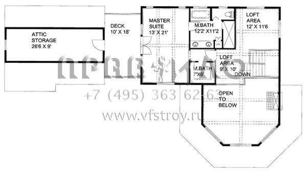 Проект двухэтажного дома с гаражом на две машины в стиле Ранчо S5-183 (039-00636)
