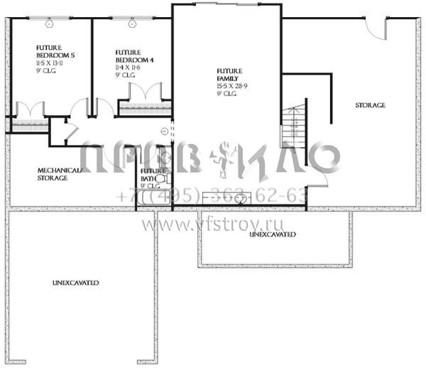 Проект двухэтажного дома с гаражом на две машины в стиле Ранчо S5-247 (1637-00064)