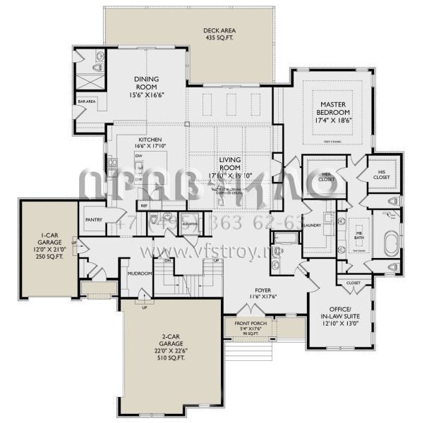Проект двухэтажного дома с гаражом на три и более машин в английском стиле S5-484 (957-00120)