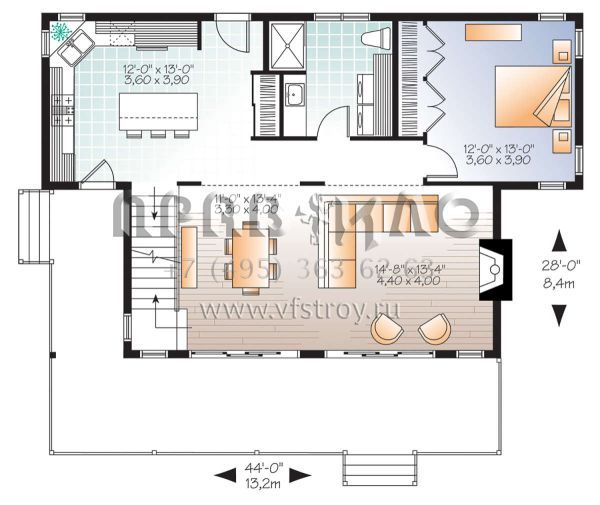 Проект двухэтажного дома без гаража в современном стиле S5-137 (034-01200)