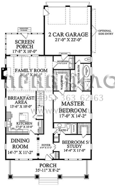 Проект двухэтажного дома с гаражом на две машины в американском стиле S5-264 (7922-00231)