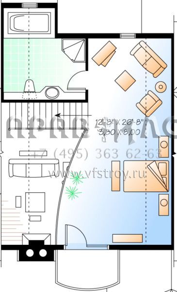 Проект двухэтажного дома с гаражом на две машины в английском стиле S5-315 (034-00099)