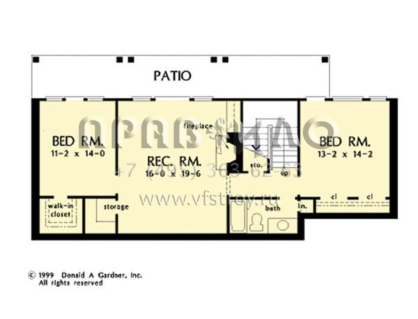 Проект одноэтажного дома с гаражом на две машины в стиле Ранчо S5-276 (2865-00284)