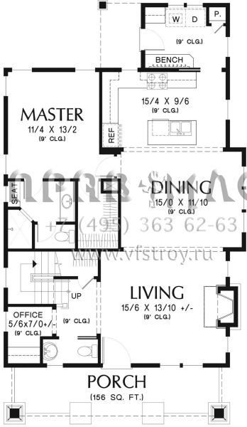 Проект двухэтажного дома без гаража в стиле Ранчо S5-165 (2559-00748)