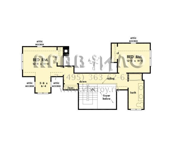 Проект двухэтажного дома с гаражом на две машины в американском стиле S5-212 (2865-00413)