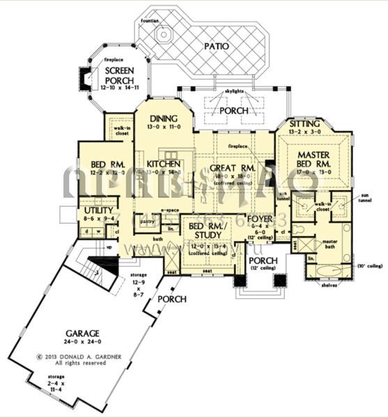Проект одноэтажного дома с гаражом на две машины в американском стиле S5-182 (2865-00247)