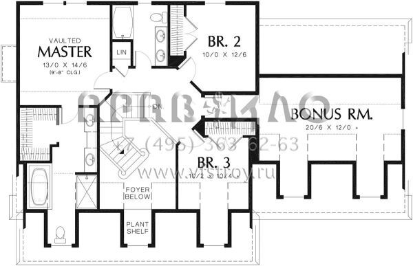 Проект двухэтажного дома с гаражом на две машины в стиле Ранчо S5-186 (2559-00338)