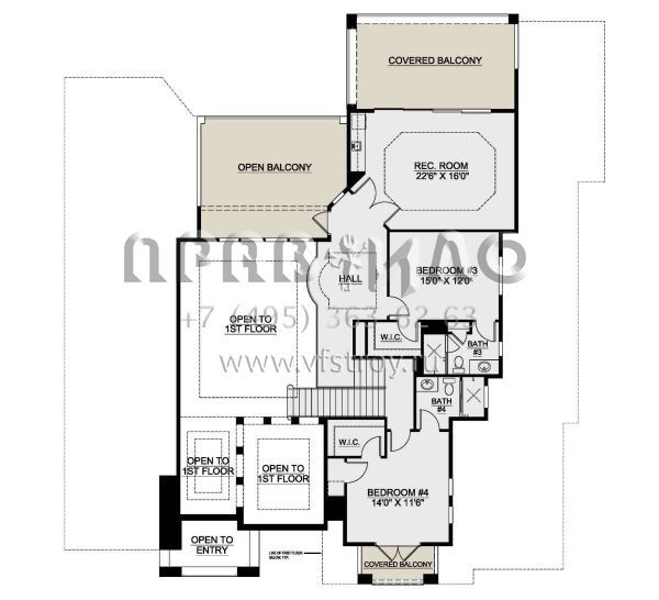Проект двухэтажного дома с гаражом на три и более машин в современном стиле S5-433 (207-00098)