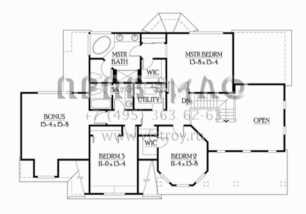 Проект двухэтажного дома с гаражом на три и более машин в американском стиле S5-238 (341-00035)