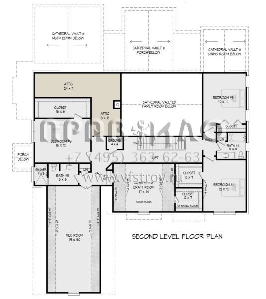 Проект двухэтажного дома с гаражом на три и более машин в английском стиле S5-461 (940-00739)