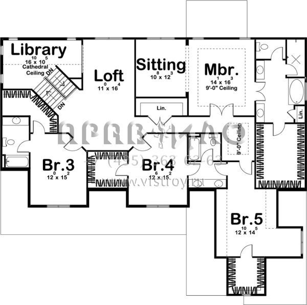 Проект двухэтажного дома с гаражом на три и более машин в современном стиле S5-402 (963-00216)