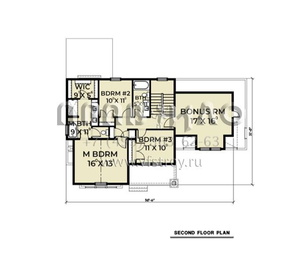 Проект двухэтажного дома с гаражом на две машины в стиле Ранчо S5-196 (2464-00109)