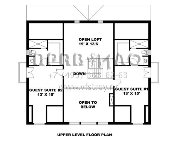Проект двухэтажного дома с гаражом на две машины в стиле Ранчо S5-434 (039-00600)