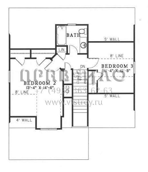 Проект двухэтажного дома без гаража в стиле Ранчо S5-130 (110-00307)