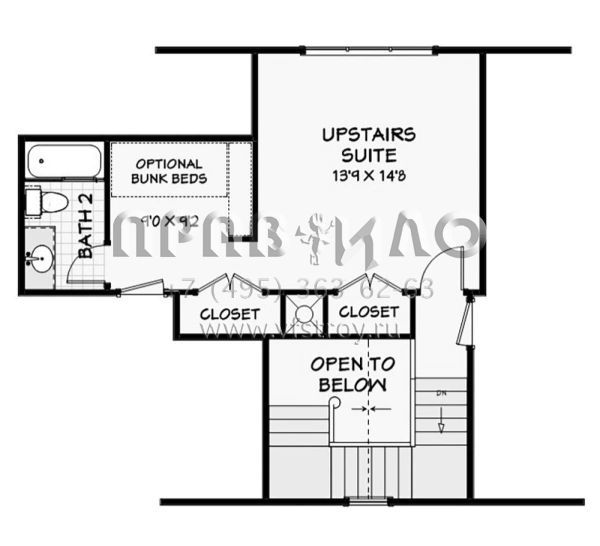 Проект двухэтажного дома с гаражом на две машины в стиле Ранчо S5-213 (3125-00002)