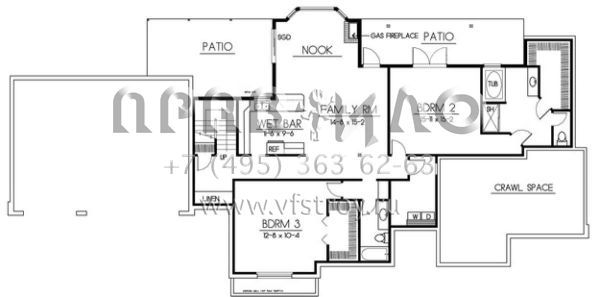 Проект одноэтажного дома с гаражом на три и более машин в современном стиле S5-414 (692-00210)