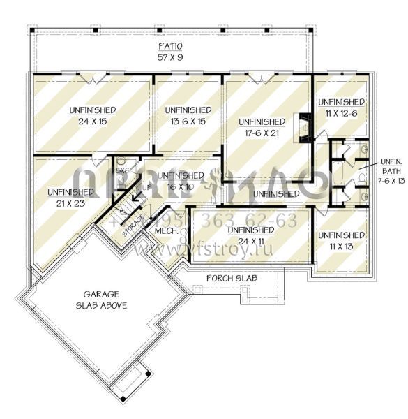 Проект одноэтажного дома с гаражом на две машины в американском стиле S5-243 (4195-00074)