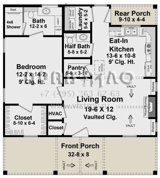 Проект одноэтажного дома без гаража в современном стиле S5-81 (348-00296)