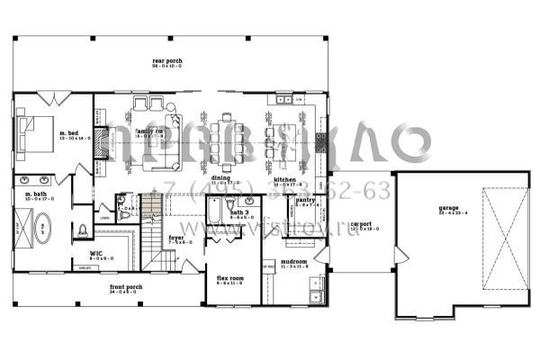 Проект двухэтажного дома с гаражом на две машины в современном стиле S5-235 (7174-00021)