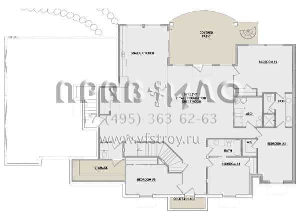 Проект одноэтажного дома с гаражом на три и более машин в английском стиле S5-469 (8768-00024)