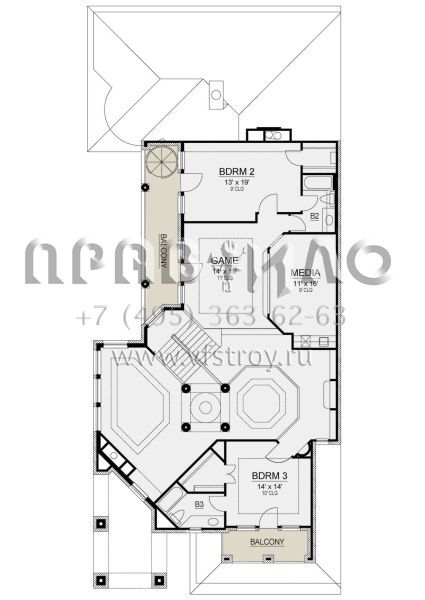 Проект двухэтажного дома с гаражом на две машины в современном стиле S5-487 (5445-00349)