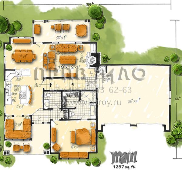 Проект трехэтажного дома с гаражом на две машины в стиле Шале S5-250 (1907-00027)