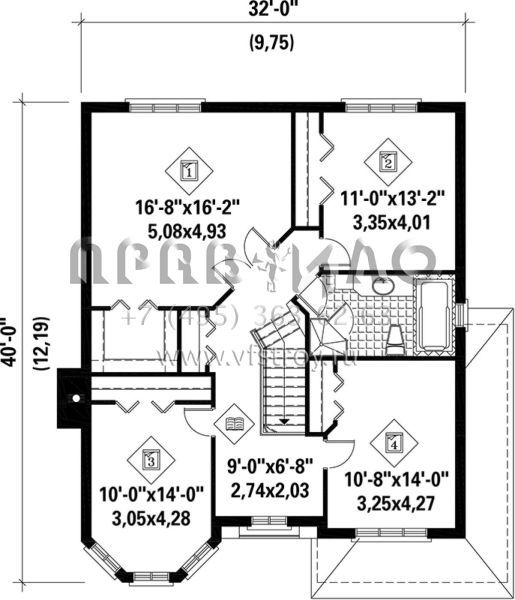 Проект двухэтажного дома с гаражом на одну машину в английском стиле S5-201 (6146-00114)