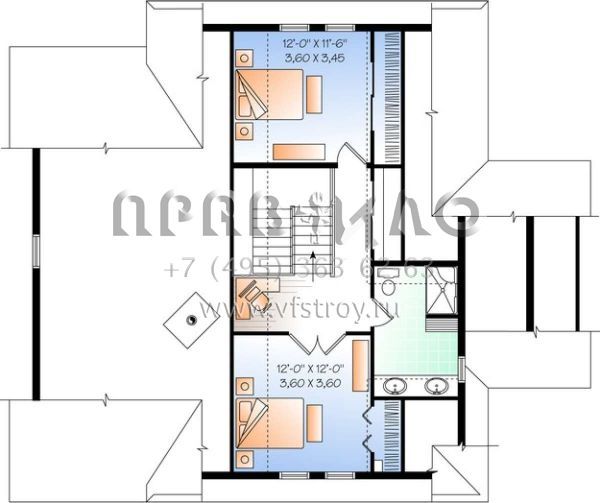 Проект двухэтажного дома с гаражом на две машины в американском стиле S5-195 (034-01038)