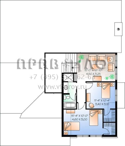 Проект двухэтажного дома с гаражом на одну машину в американском стиле S5-215 (034-00740)